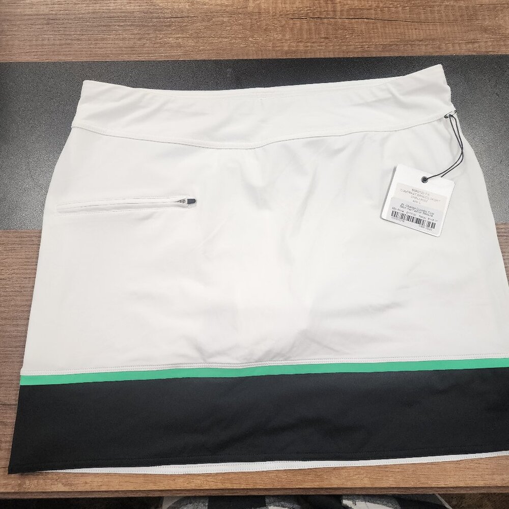 Belyn Key Contrast Branded Skort Chalk/Kiwi Size Large